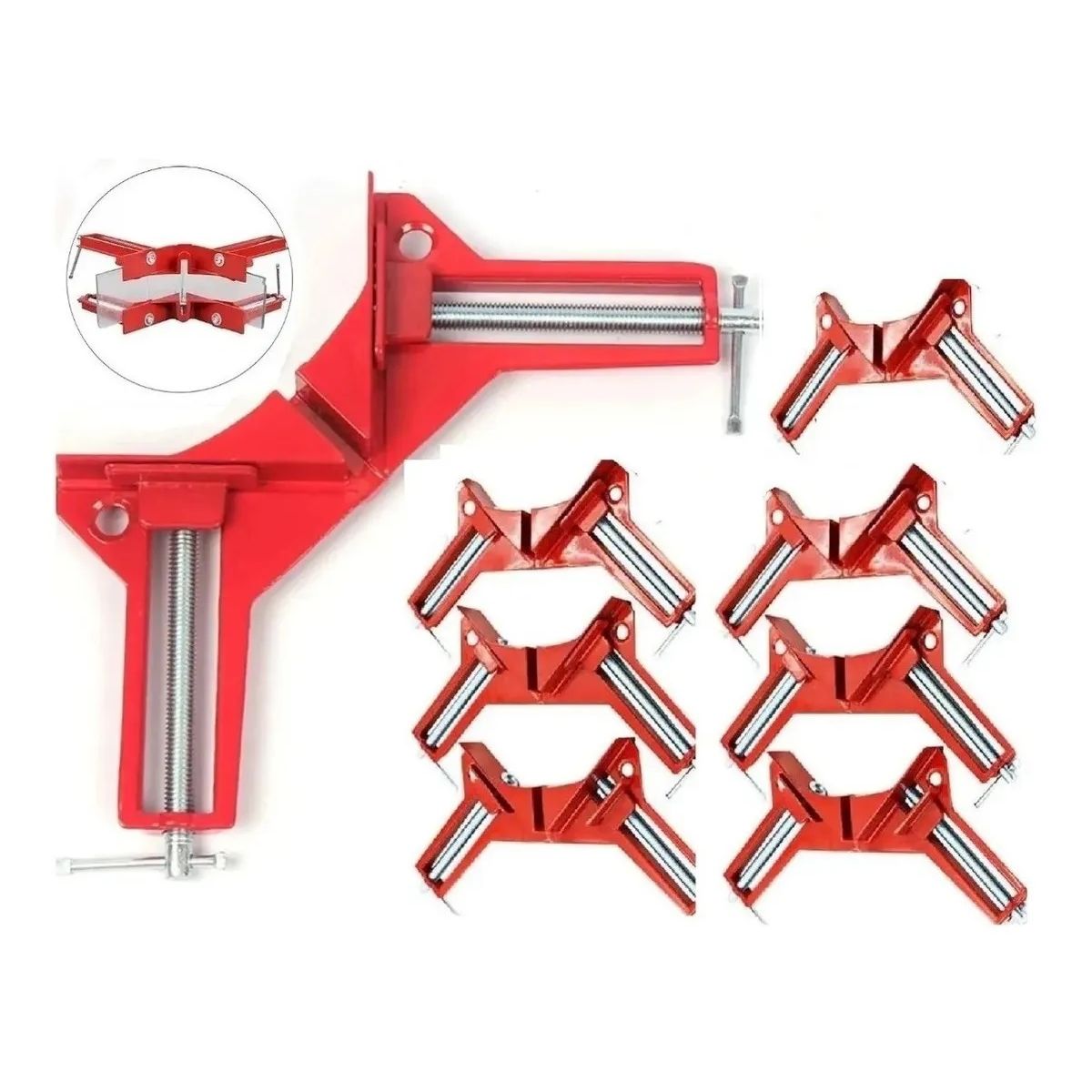 GENERICO - Pack 8 Prensa Escuadra Esquinera Para Madera Prensa Carpintero.