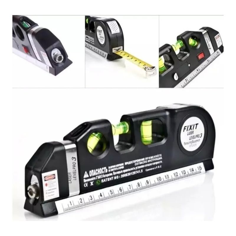 GENERICO - Cinta Metrica Nivel Laser Huincha Fixit Level Pro 3