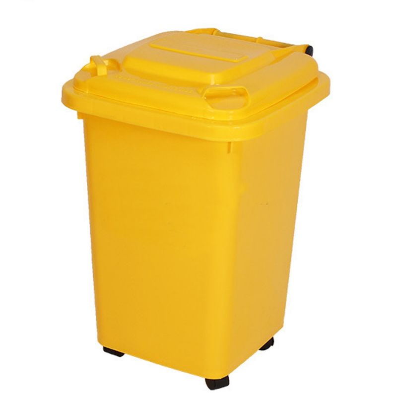 GENERICO - Basurero Contenedor De Basura 50 Litros Con Ruedas Amarillo