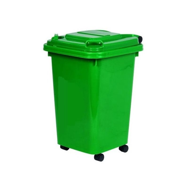 GENERICO - Basurero Contenedor De Basura 50 Litros Con Ruedas - Verde