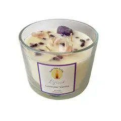 GENERICO - Velas Aromáticas Lavanda Y Vainilla, Amatista 340 Grs