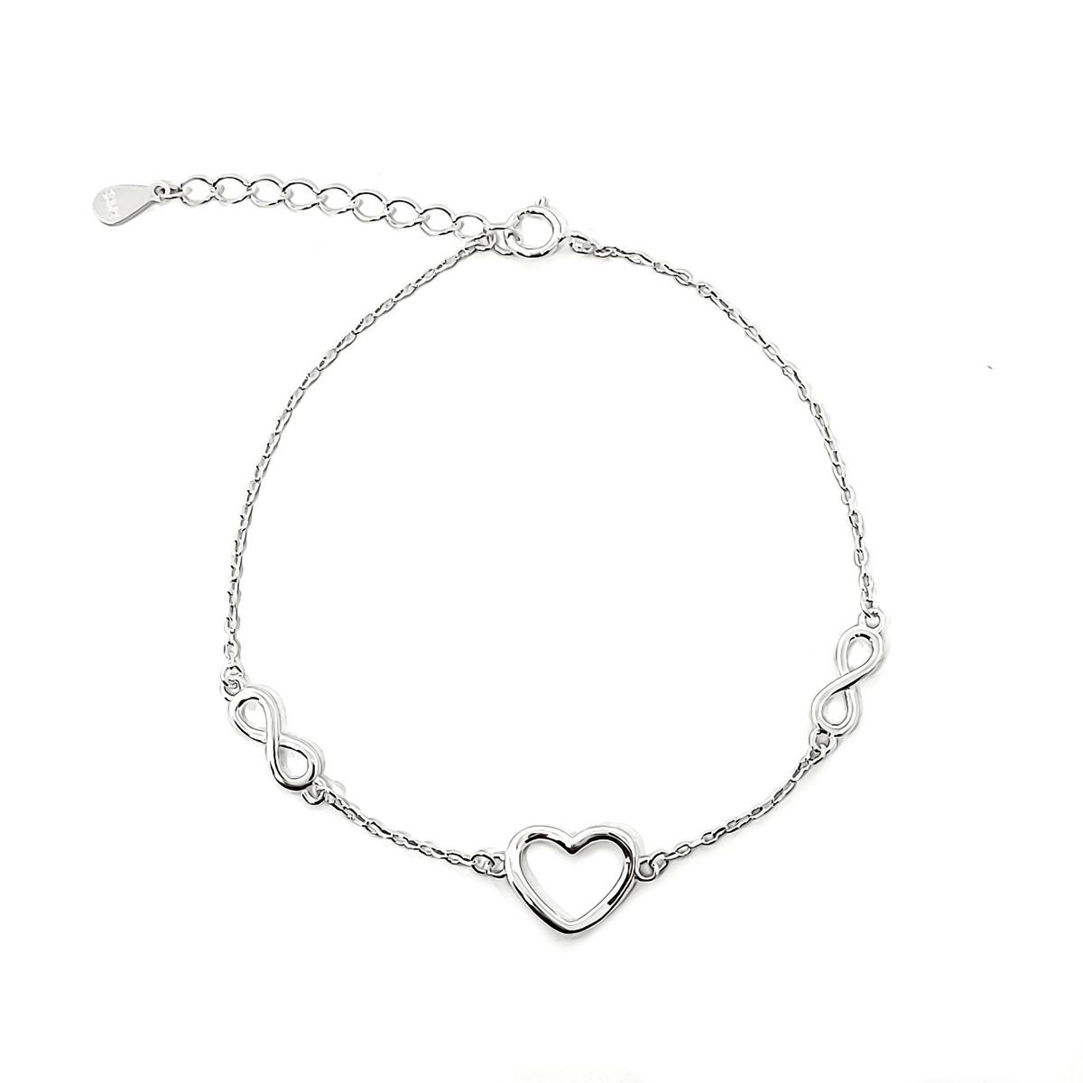 COGGIOLA - Pulsera Corazón Infinito Plata Fina 925