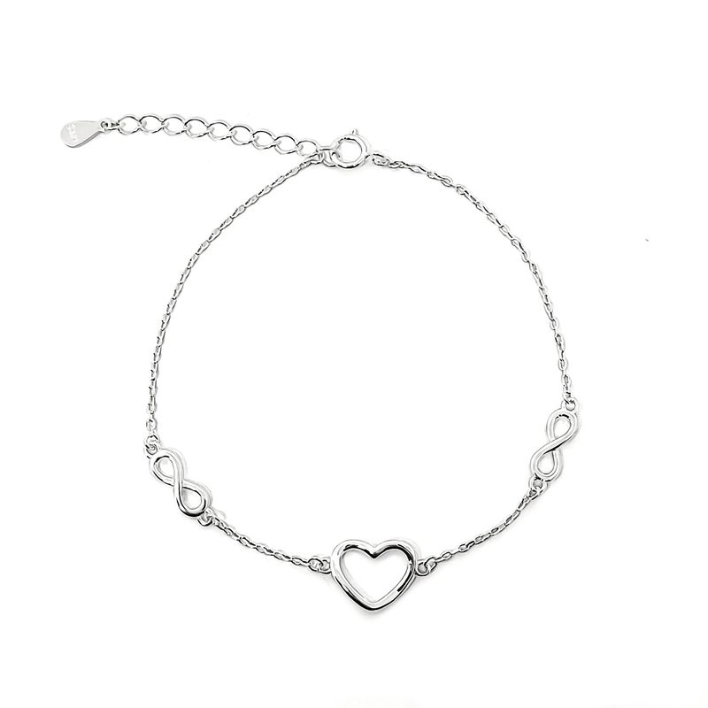 ANDREA COGGIOLA JOYAS - Pulsera Corazón Infinito Plata Fina 925.