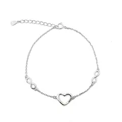 ANDREA COGGIOLA JOYAS - Pulsera Corazón Infinito Plata Fina 925