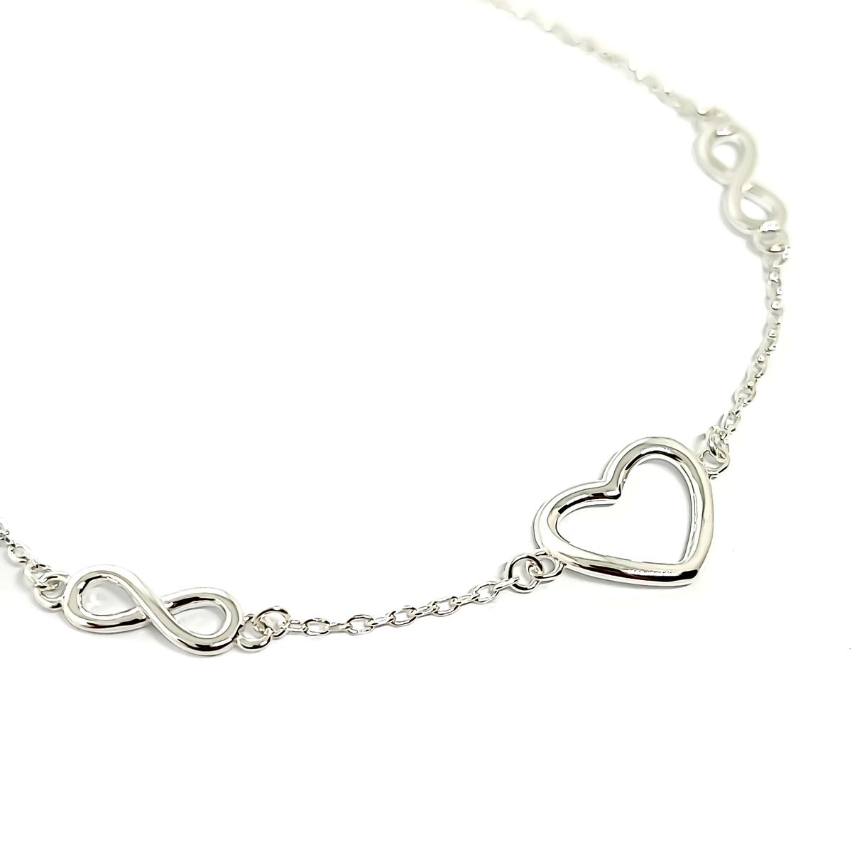 COGGIOLA - Pulsera Corazón Infinito Plata Fina 925