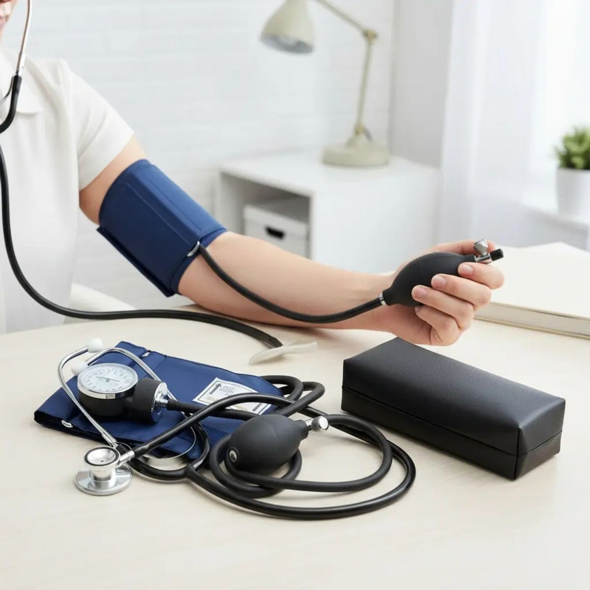 GENERICO - Toma Presion Aneroide Esfigmomanometro Manual Profesional Medico Salud Estetoscopio Pro FIGOIMPORT