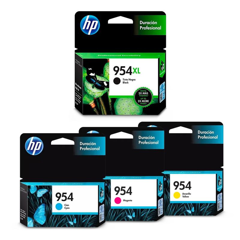 HP - 4 Tintas Hp 954xl Negra 954 cy/ma/ye Genuinas 7720 7740 8210 C/iva