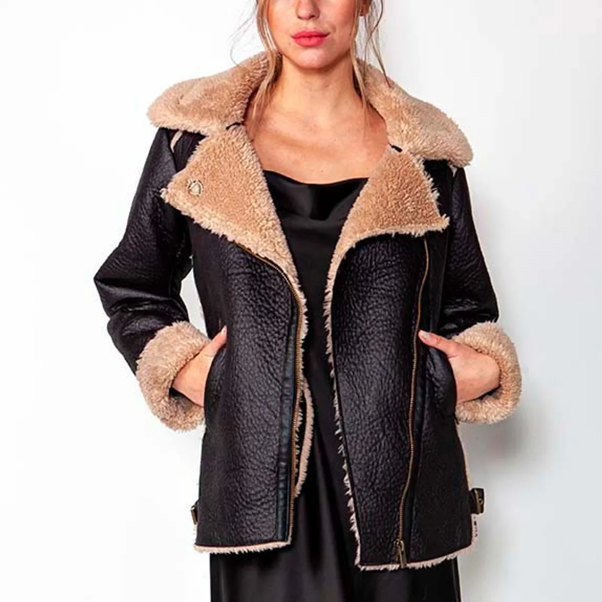 MOMCHIC - Chaqueta Aviadora Beige