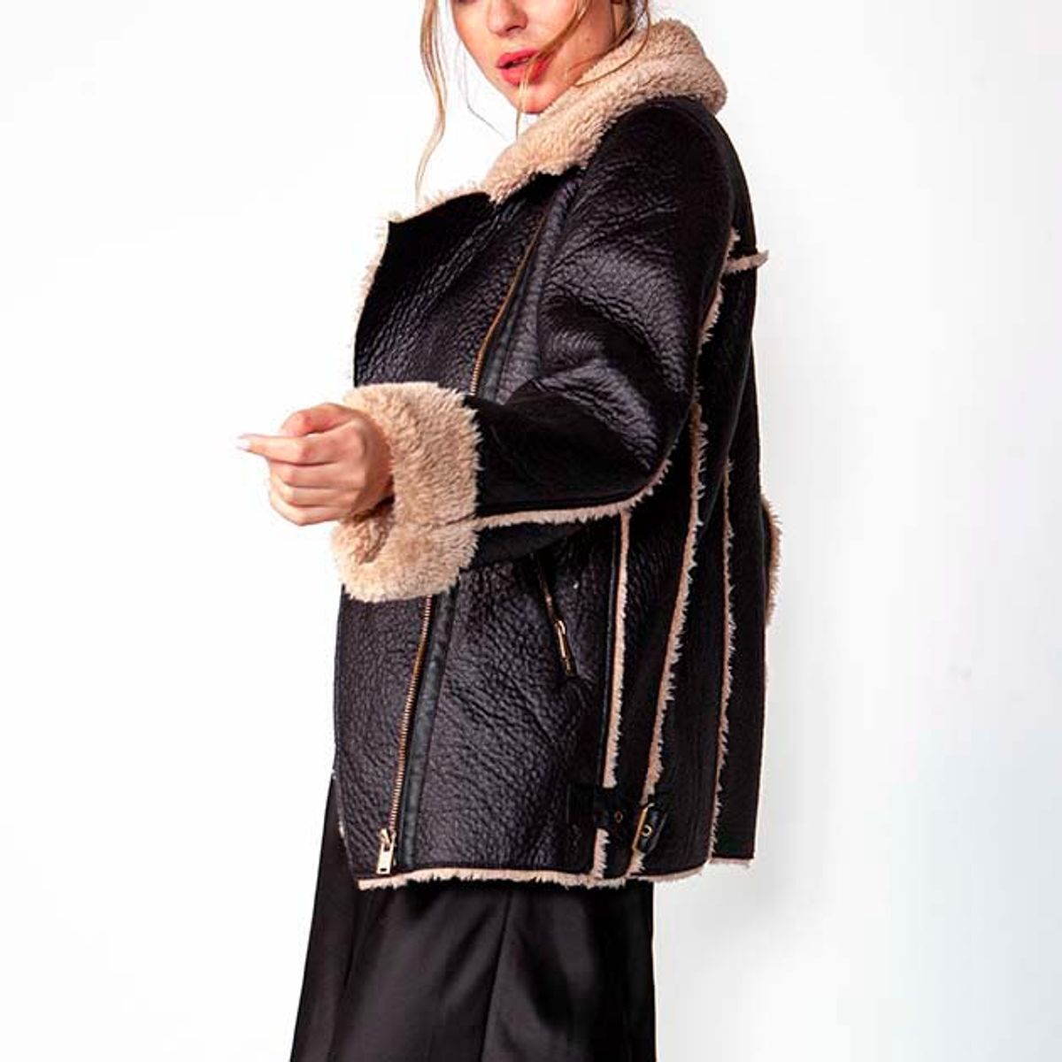 MOMCHIC - Chaqueta Aviadora Beige