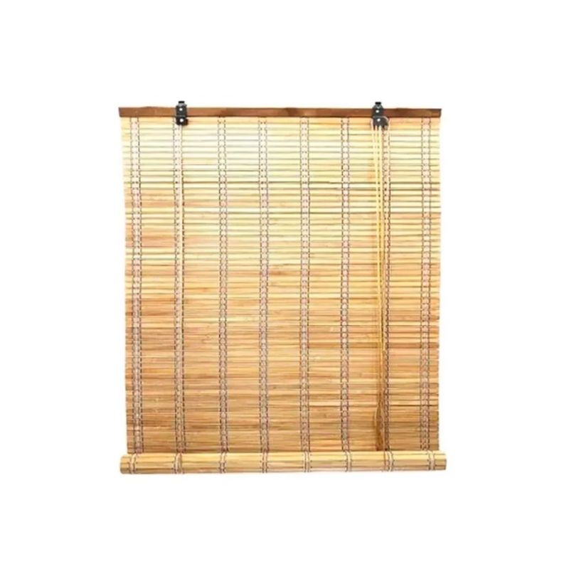 GENERICO - Cortina Persiana Roller Enrollable De Bambú 90x120 Cm Cafe Cafe Claro