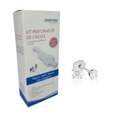 GENERICO - Perforador de orejas Par Aros Circón Plateado Philippa Joyas Piercing