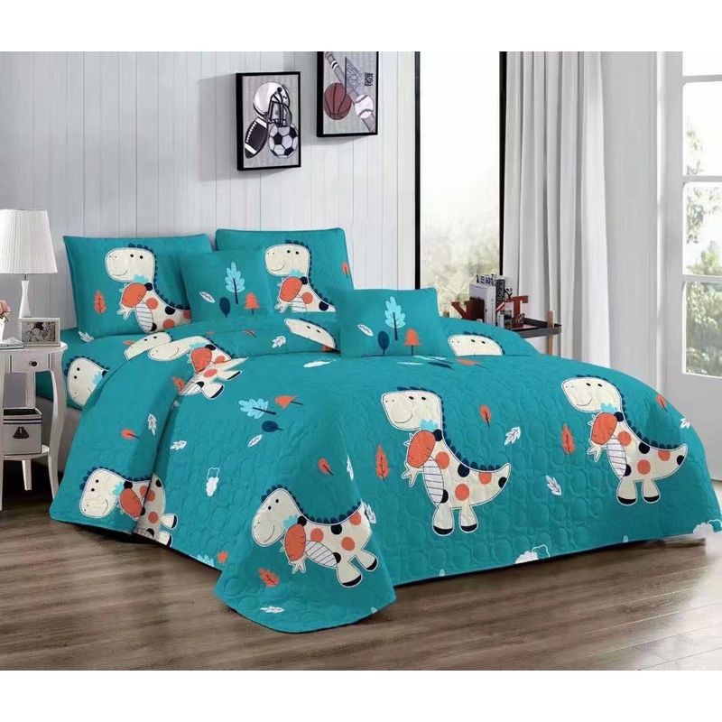 GENERICO - CUBRECAMA PLAZA Y MEDIA ESTAMPADO INFANTIL CON FUNDA DE ALMOHADA.