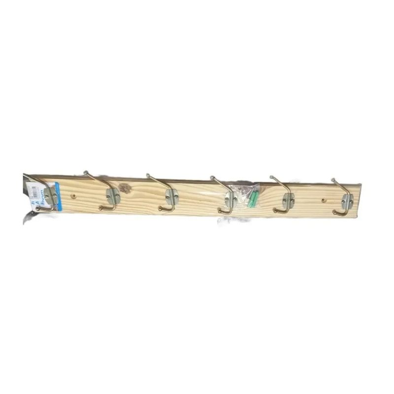 GENERICO - Perchero De Madera 6 Ganchos 58cm