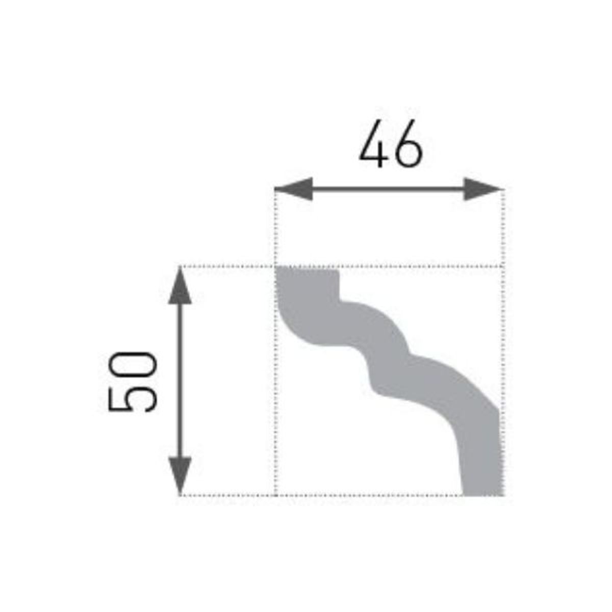 MARBET DESIGN - Cornisa E7 Ps 50x46mm x 2mts Caja 75unds