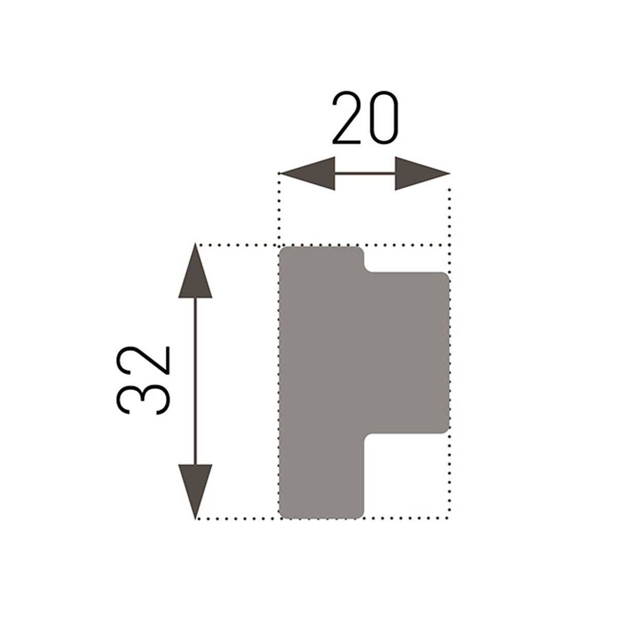 MARBET DESIGN - Moldura Cornisa E44 Ps 32x20mm x 2mts Caja 95unds