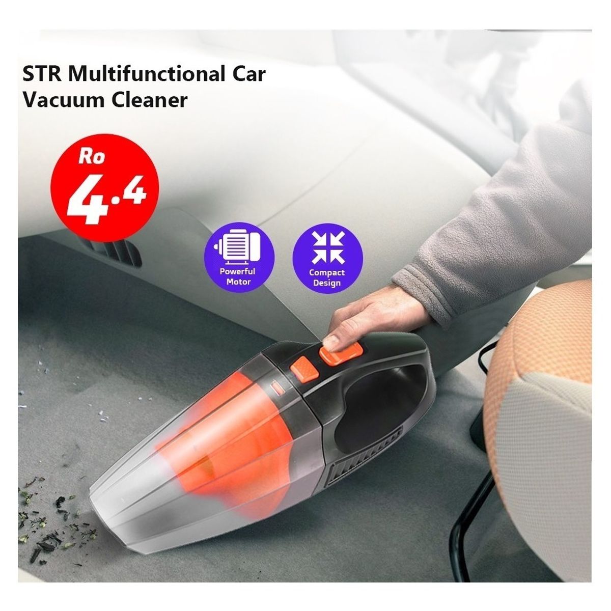 GENERICO - Pack X2 Aspiradora Para Auto De 12v 120w Practica