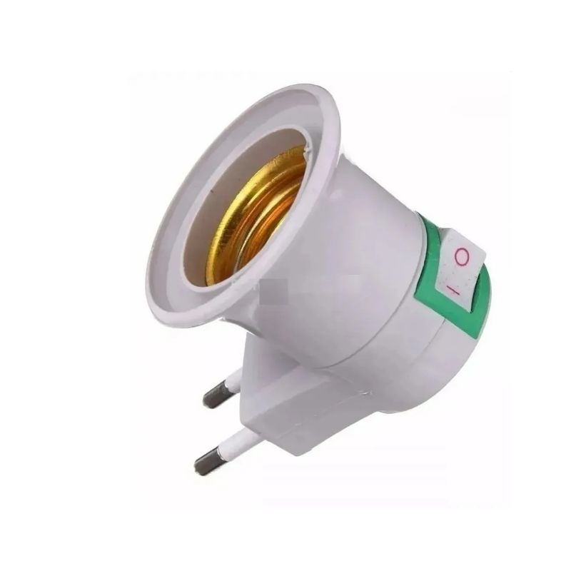 GENERICO - Soquete Ampolleta E27 Con Enchufe Interruptor