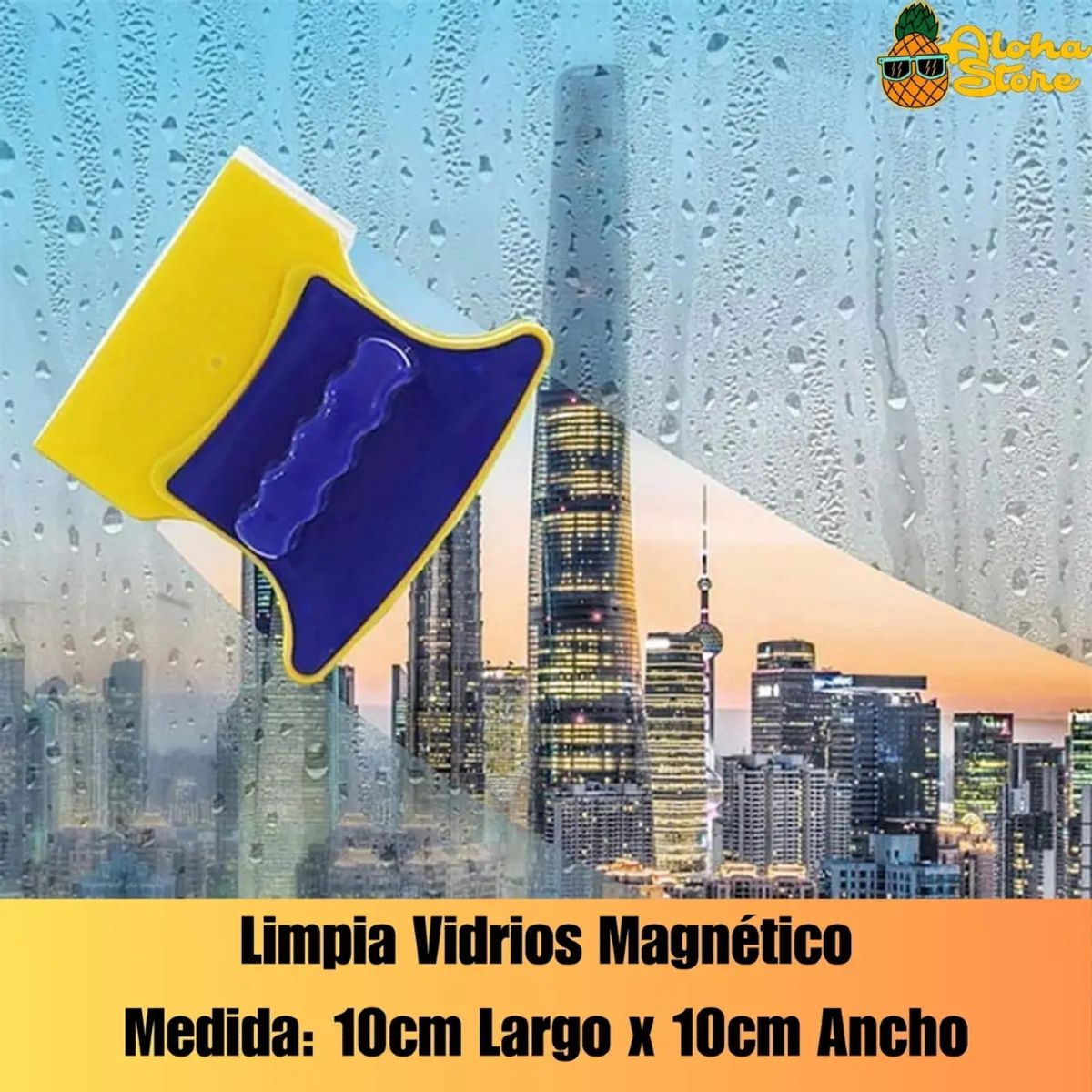 IRM - Limpia Vidrios Magnetico Limpiador Ventanas Hogar Departamento Iman Doble Cara Calidad FIGOIMPORT