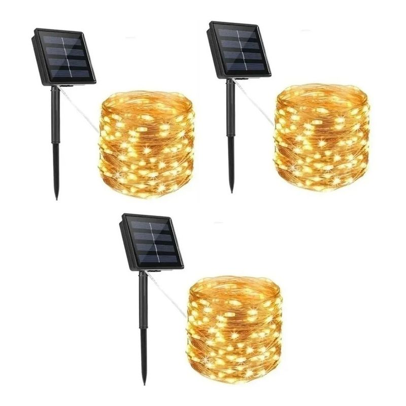 GENERICO - Pack X3 Guirnalda 100 Led Alambre Hada Boda 10mts