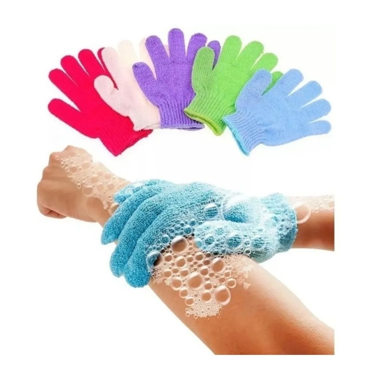 GENERICO - Pack 2 Guantes Exfoliantes Corporales Para Ducha Limpieza