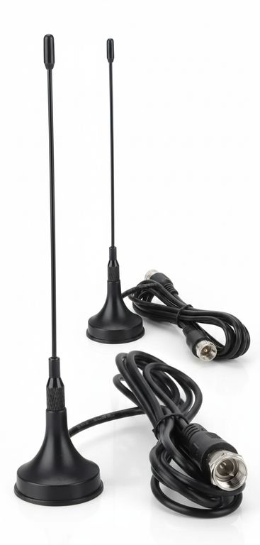 GENERICO Antena digital tv pack x2 base magnetica mini diseno compacto para sintonizar canales FIGOIMPORT