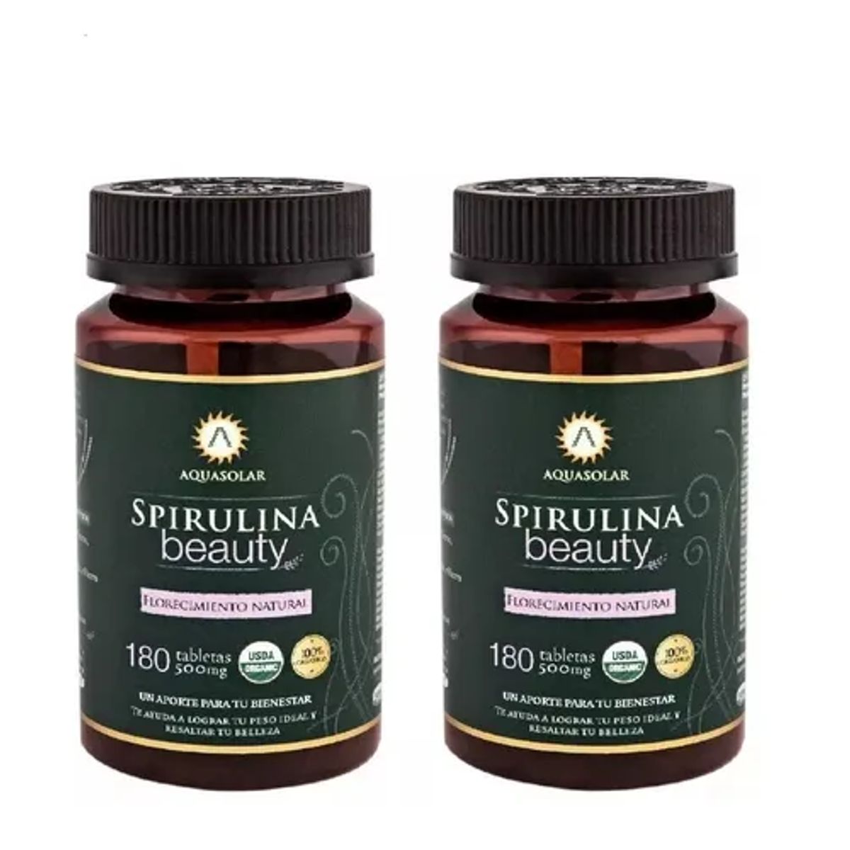 AQUASOLAR - Spirulina Beauty Organic Mujer 360 Tablets 2x180
