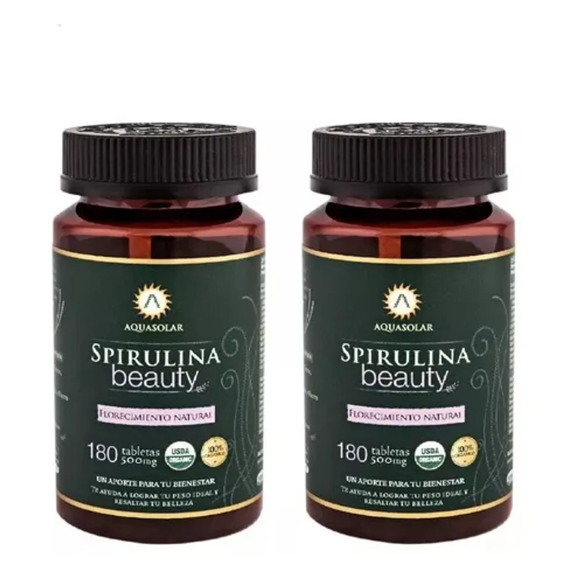 AQUASOLAR - Spirulina Beauty Organic Mujer 360 Tablets 2x180
