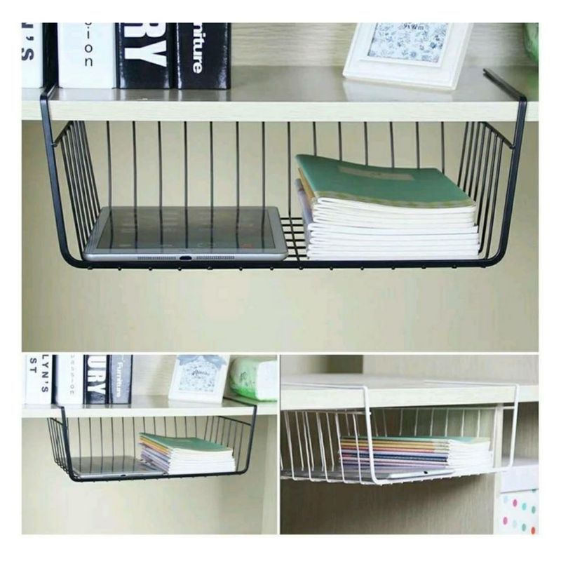 UNIVERSAL - CANASTO organizador libros o utensilios cocina baño escritorio negro