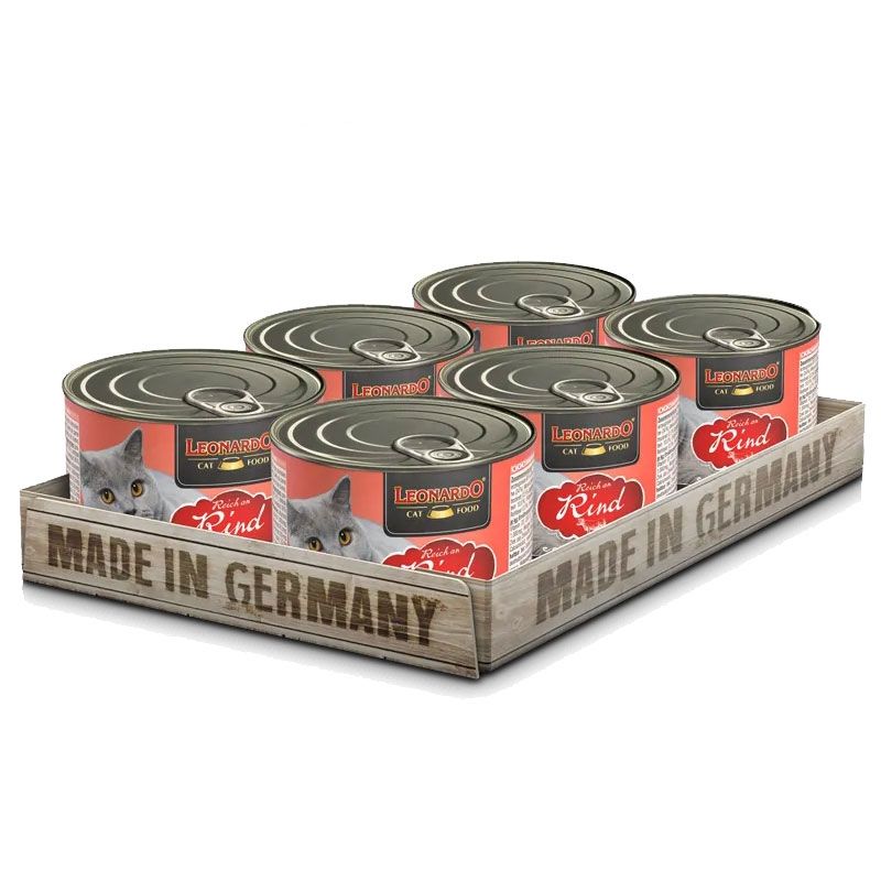CAT FOOD LEONARDO - Leonardo Pack x 6 Latas Alimento Ternera 200gr