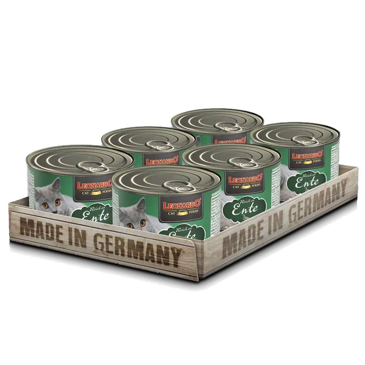 CAT FOOD LEONARDO - Alimento Leonardo Pato, Pack x 6 Latas 200gr
