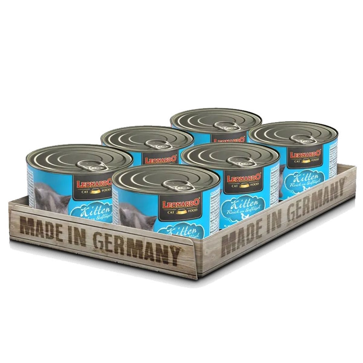 CAT FOOD LEONARDO - Alimento Leonardo Kitten, Pack x 6 Latas 200gr