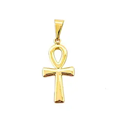 ANDREA COGGIOLA JOYAS - Colgante Cruz Ankh Enchapado Oro 18K