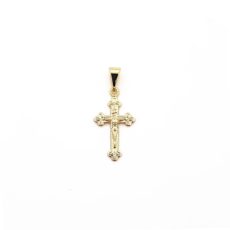 ANDREA COGGIOLA JOYAS - Colgante Cruz Cristo Enchapado Oro 18K
