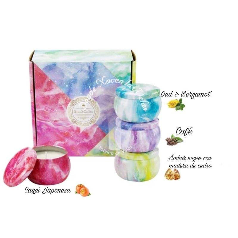 GENERICO - Velas Perfumadas Pack De 4 Con Flores Secas (m28)