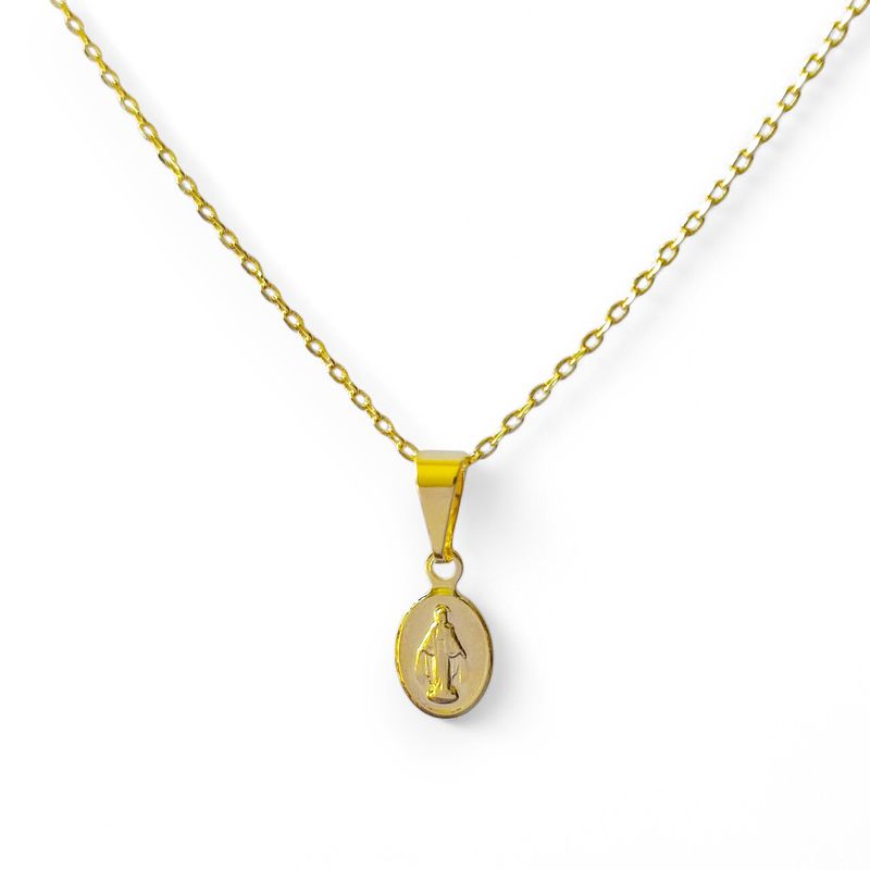 ANDREA COGGIOLA JOYAS - Collar Virgen de los Rayos Mini Enchapado Oro 18K