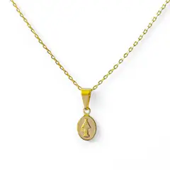 ANDREA COGGIOLA JOYAS - Collar Virgen de los Rayos Mini Enchapado Oro 18K