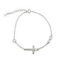 Pulsera Cruz Infinito Corazón Plata Fina 925