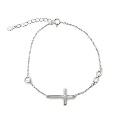 COGGIOLA - Pulsera Cruz Infinito Corazón Plata Fina 925