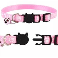 Collar Para Gato Anti Ahorque Ajustable Rosa Con Cascabel