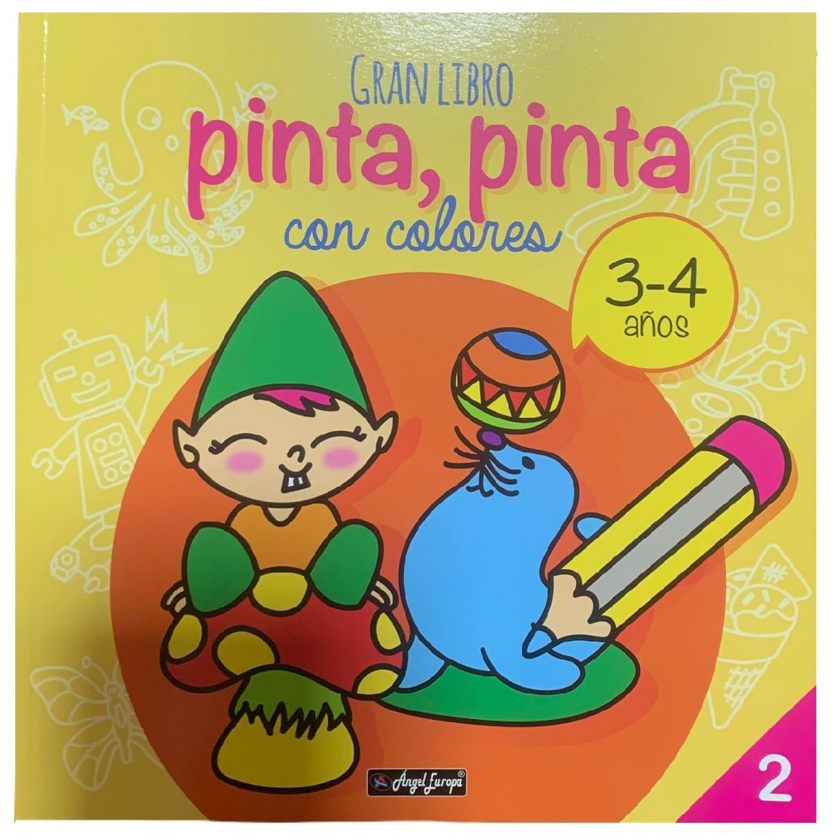EDITORIAL SUSAETA - Gran Libro Pinta, Pinta Con Colores Para 3-4 Años, Libro 2