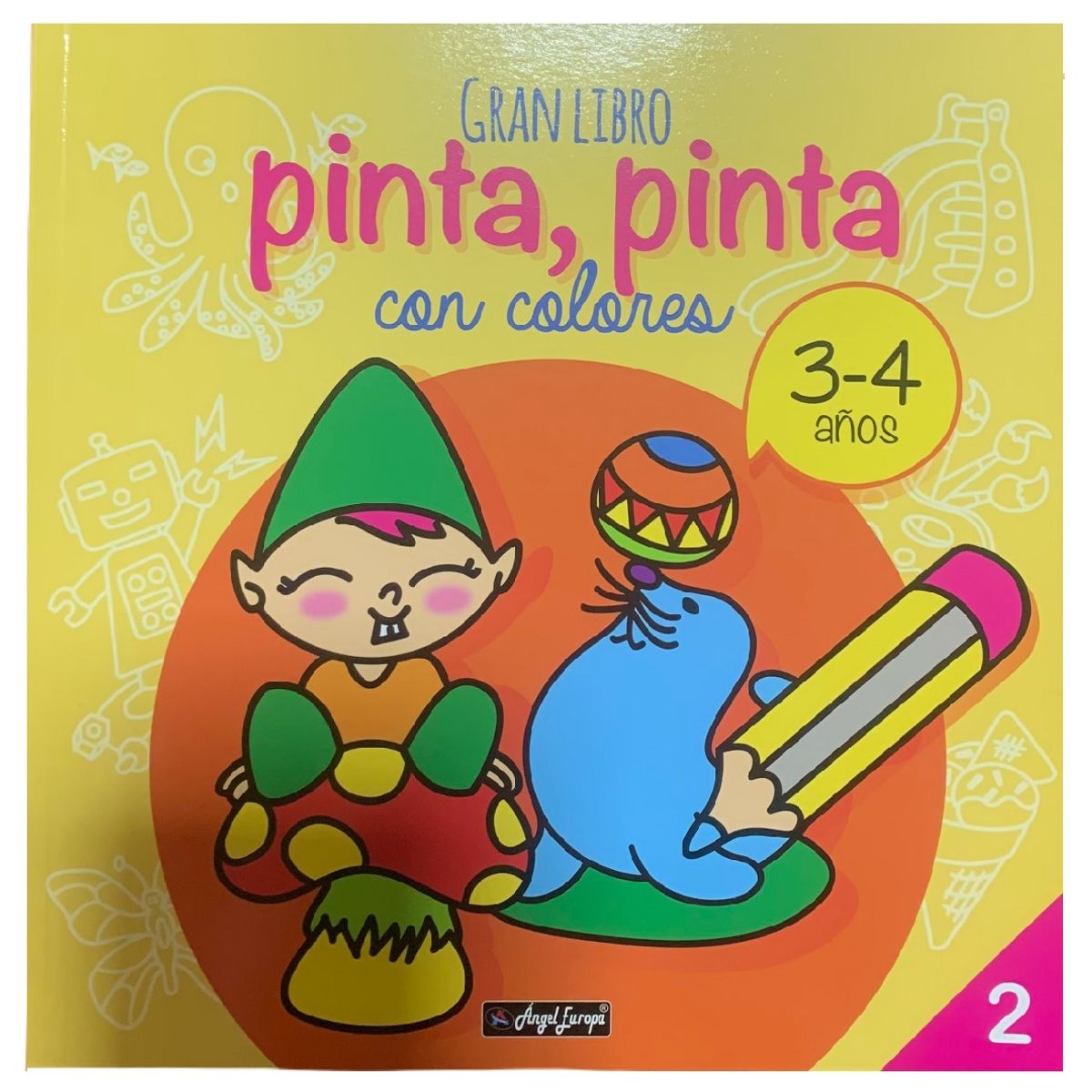 EDITORIAL SUSAETA - Gran Libro Pinta, Pinta Con Colores Para 3-4 Años, Libro 2