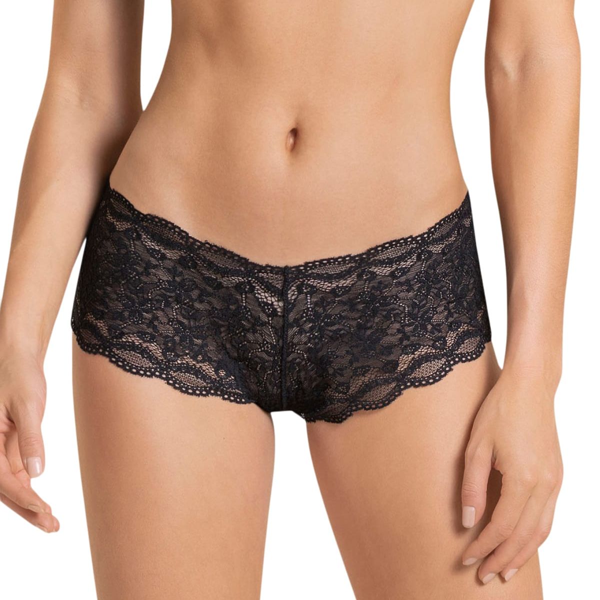 LEONISA - Calzón pantaleta en encaje y refuerzo en algodón 72264 Negro