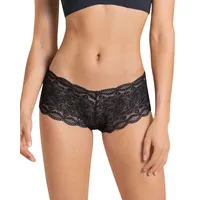 Calzón pantaleta en encaje y refuerzo en algodón 72264 Negro