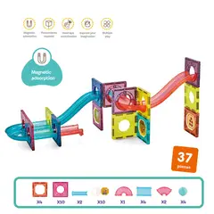 MAGNETICS - Bloques Magnéticos con Toboganes 37 Piezas