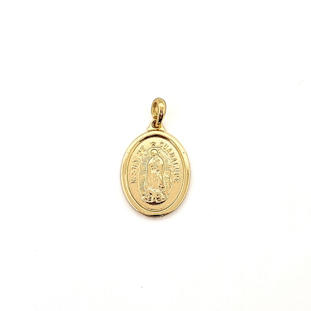 COGGIOLA - Colgante Medalla Virgen de Guadalupe 17mm Enchapado Oro 18K