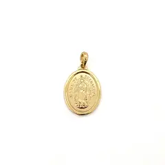 ANDREA COGGIOLA JOYAS - Colgante Medalla Virgen de Guadalupe 17mm Enchapado Oro 18K