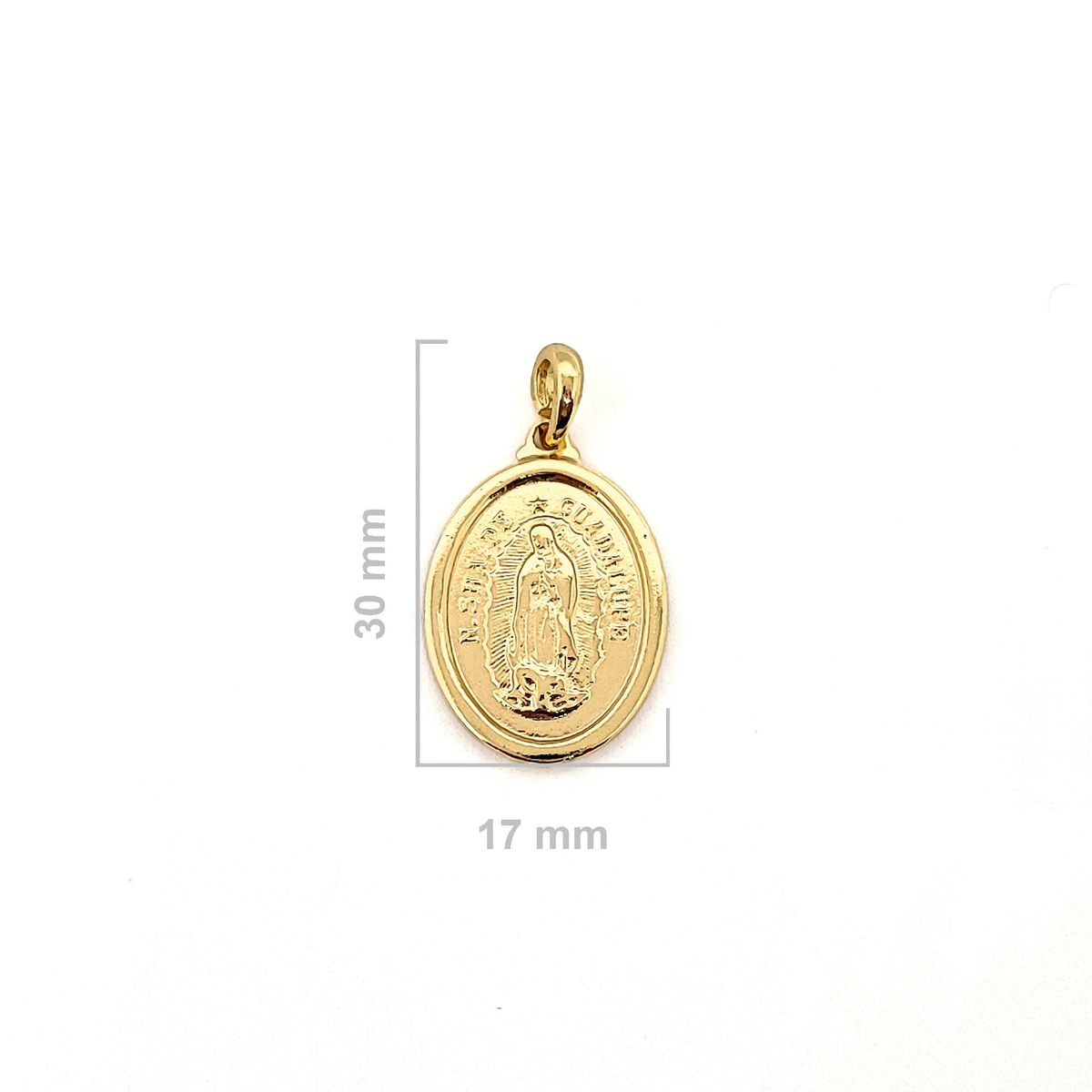 COGGIOLA - Colgante Medalla Virgen de Guadalupe 17mm Enchapado Oro 18K