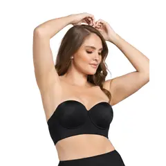 LEONISA - Strapless bustier 360° de perfección 011911 Negro