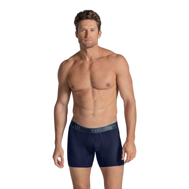 LEO - Ropa Interior Masculina 033300N Boxer Largo Azul