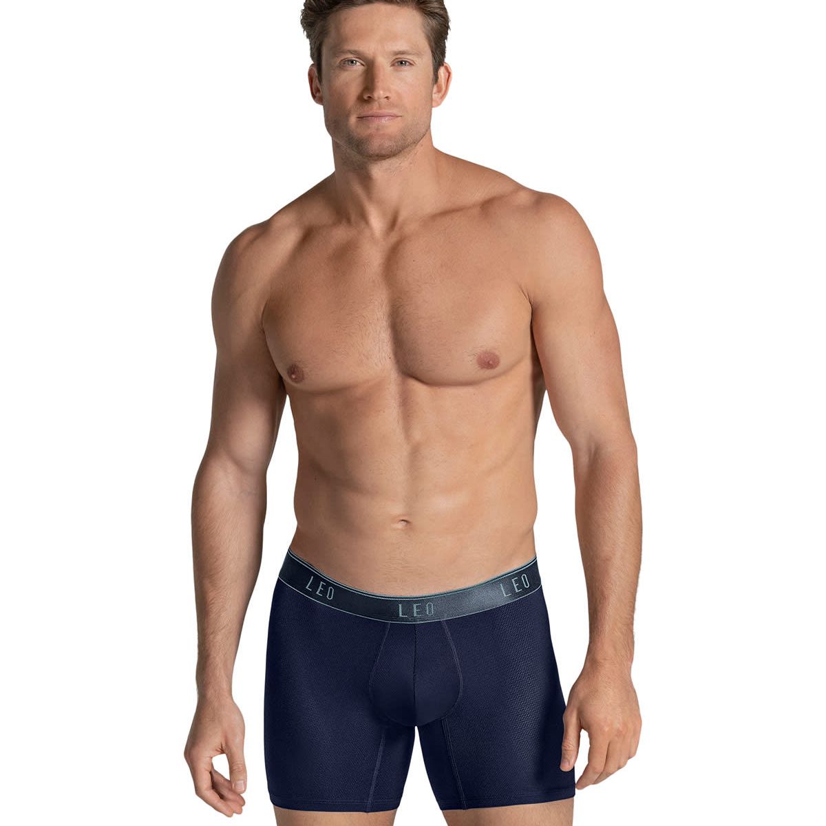 LEO - Ropa Interior Masculina 033300N Boxer Largo Azul